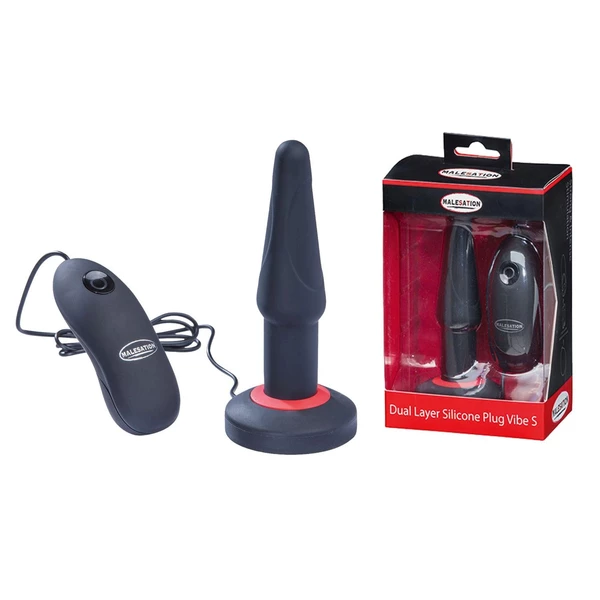 Malesation Dual Layer Silicone Plug Vibe S - Wibrujący korek analny z pilotem