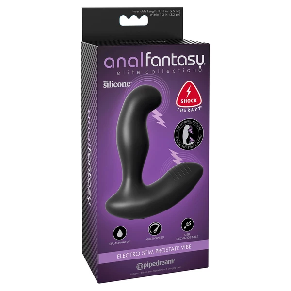 Pipedream Electro Stim Prostate Vibe Black - Masażer prostaty z elektrostymulacją