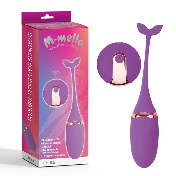 M-mello Beckoning Beats Bullet Vibrator - Wibrująca kulka z pilotem, Fioletowy