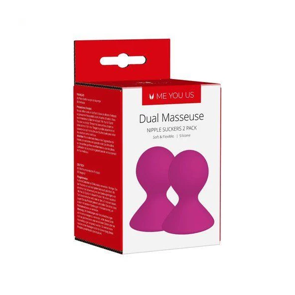 Me You Us Dual Masseuse Silicone Nipple Suckers 2 Pack Purple - Przyssawki na sutki