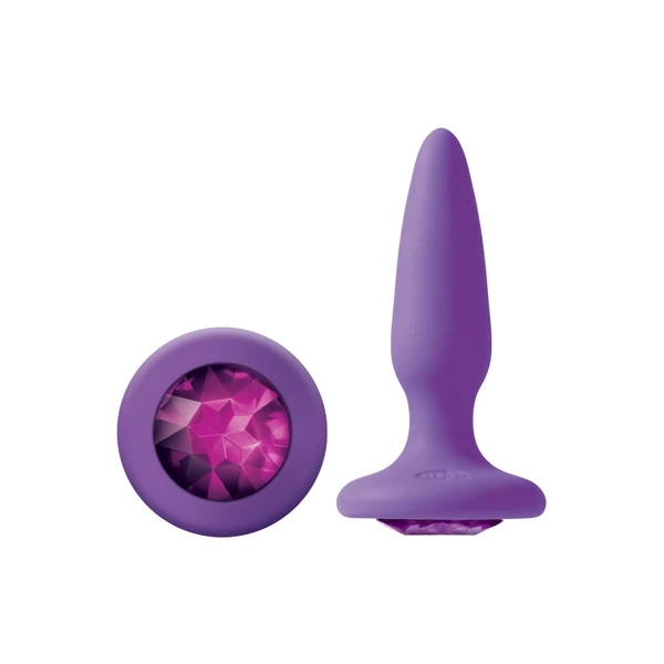 NS Novelties Glams Mini Rainbow Gem Purple - Korek analny z kryształem