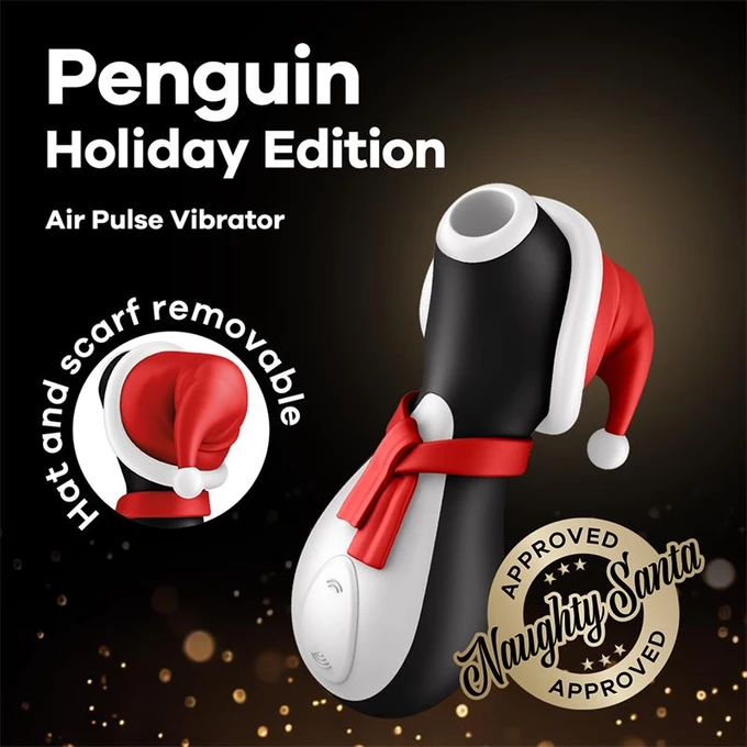 Satisfyer Penguin Holiday Edition - Bezdotykový masér klitorisu, vianočná edícia