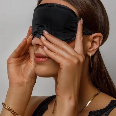 Crushious Satin Blindfold - Opaska na oczy, Czarna