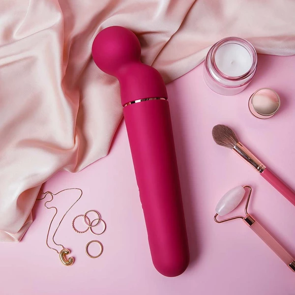 Satisfyer Planet Wand-er Berry + Rosegold - Vibrátor typu wand, bordový