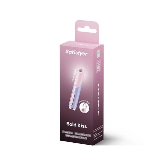 Satisfyer Bold Kiss - Mini vibrátor na klitoris, ružovo-modrá