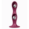 Satisfyer Double Ball-R - Klasické dildo s prísavkou, červené