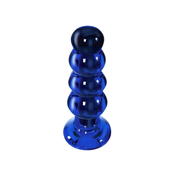 TOYJOY The Radiant Glass Buttplug Blue - Szklany korek analny
