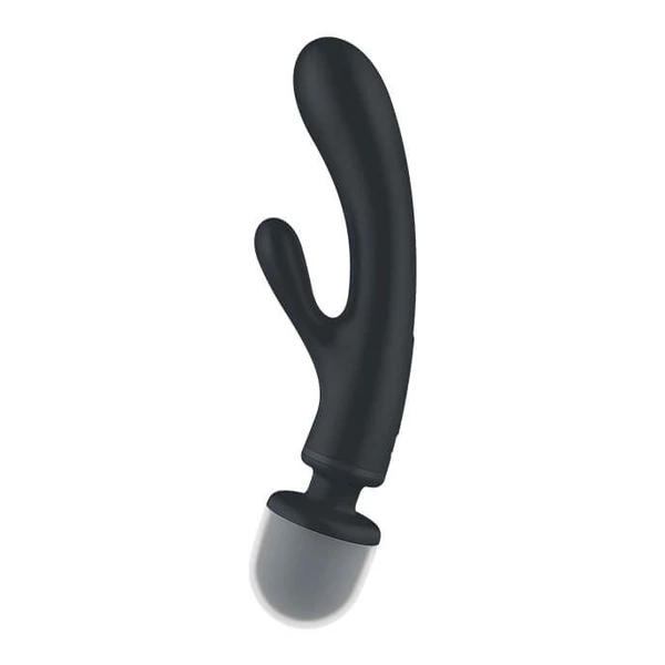 Satisfyer Triple Lover - Trojitý vibrátor, králiček + hůlka, sivý