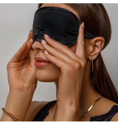Crushious Satin Blindfold - Maska na oči, Čierna