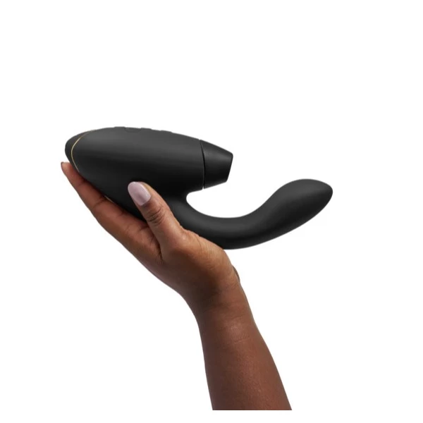 Womanizer Duo 2 - Vibrátor králiček s bezdotykovým stimulátorom klitorisu, čierny
