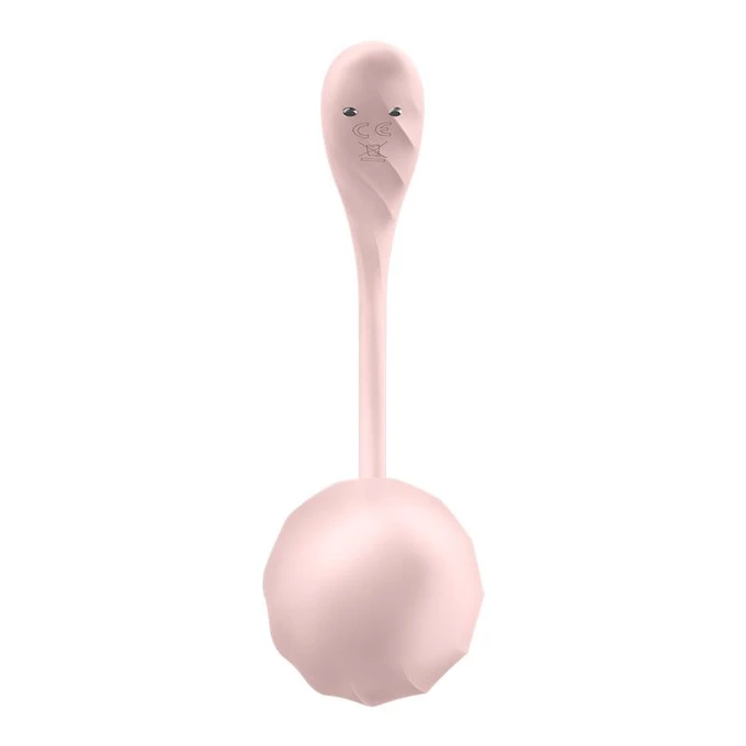 Satisfyer Ribbed Petal - Vibrujúce vajíčko, ovládané diaľkovým ovládaním a aplikáciou, svetloružový