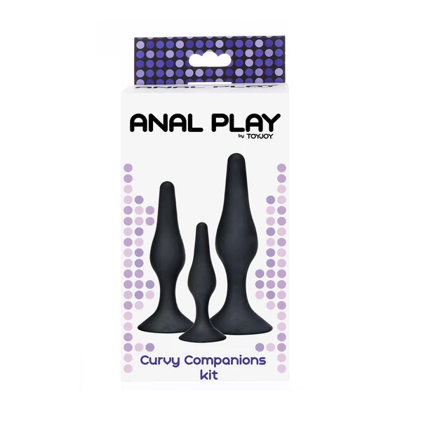 TOYJOY Curvy Companions Kit 3Pcs Black - Zestaw korków analnych
