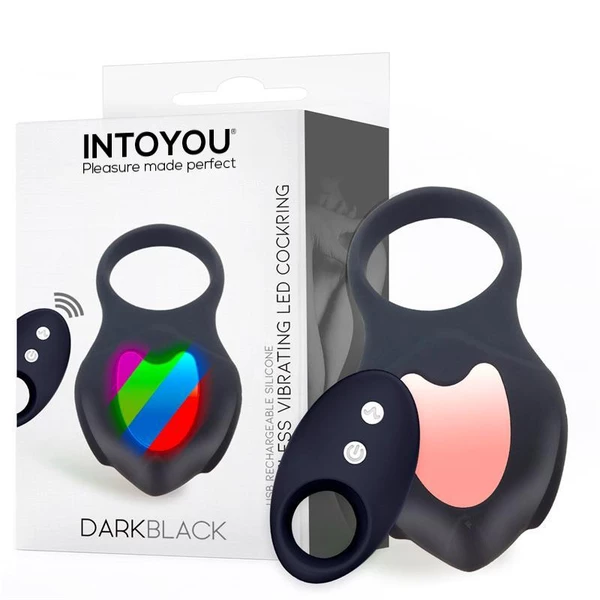 IntoYou Darkblack - Vibrujúci erekčný krúžok, ovládaný diaľkovým ovládaním