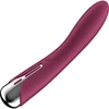 Satisfyer Spinning Vibe 1 Red - Klasický vibrátor s rotačnou funkciou, červený