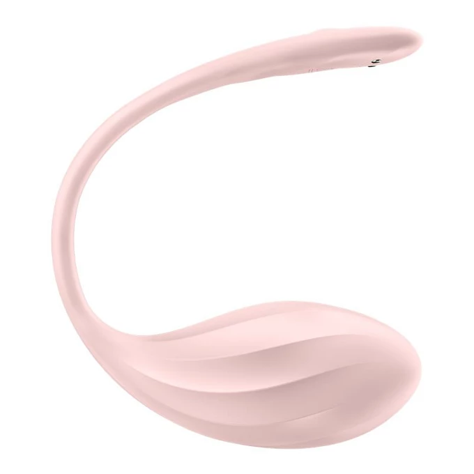 Satisfyer Ribbed Petal - Vibrujúce vajíčko, ovládané diaľkovým ovládaním a aplikáciou, svetloružový