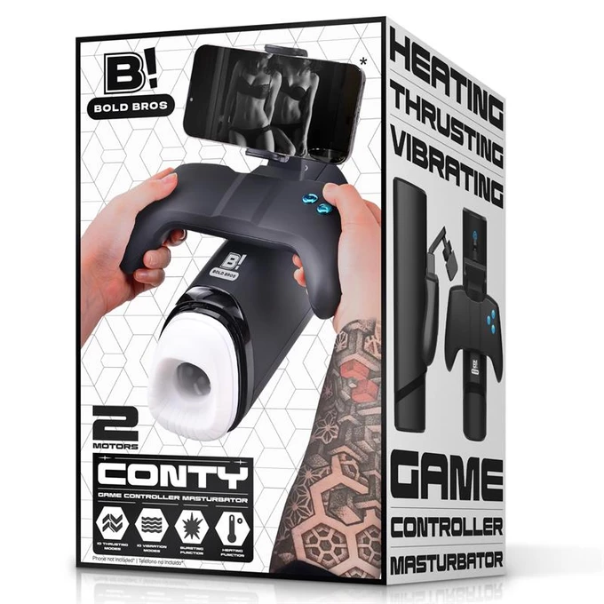 Bold Bros Conty Game Controller - Masturbátor s funkciou vibrácie, tlačenia a vyhrievania