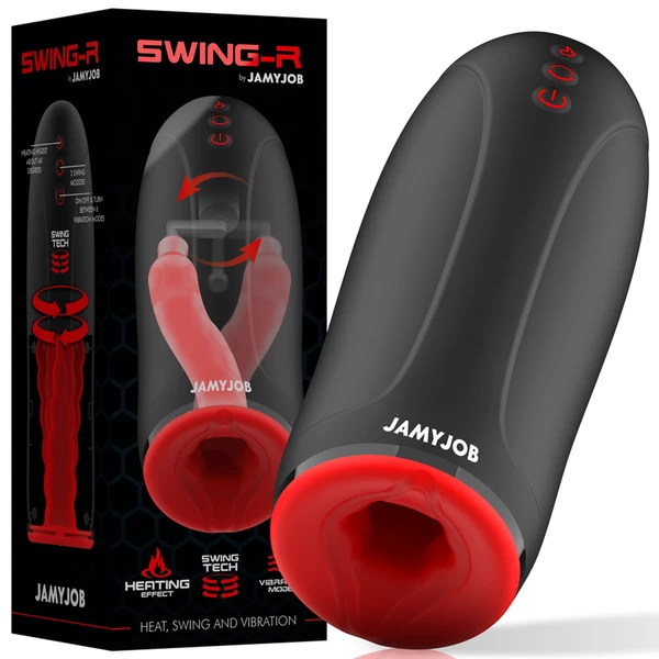 JAMYJOB Swing-R - Vibrujúci masturbátor s funkciou ohrievania
