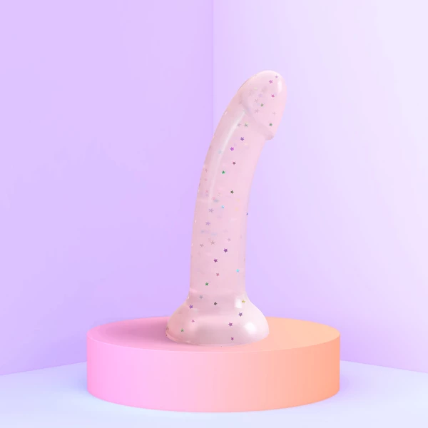 Love to Love Dildolls Starlight - Klasické dildo s prísavkou, ružové s malými hviezdičkami