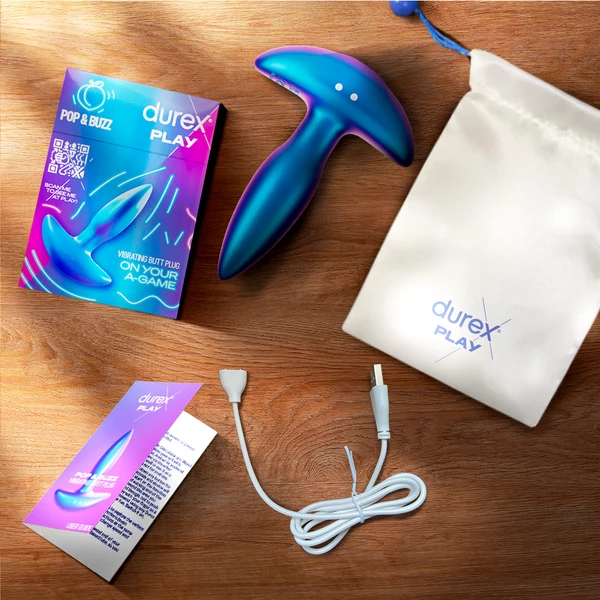 Durex Play Pop &amp; Buzz - Vibrujúci análny kolík