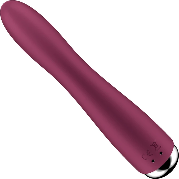 Satisfyer Spinning Vibe 1 Red - Klasický vibrátor s rotačnou funkciou, červený