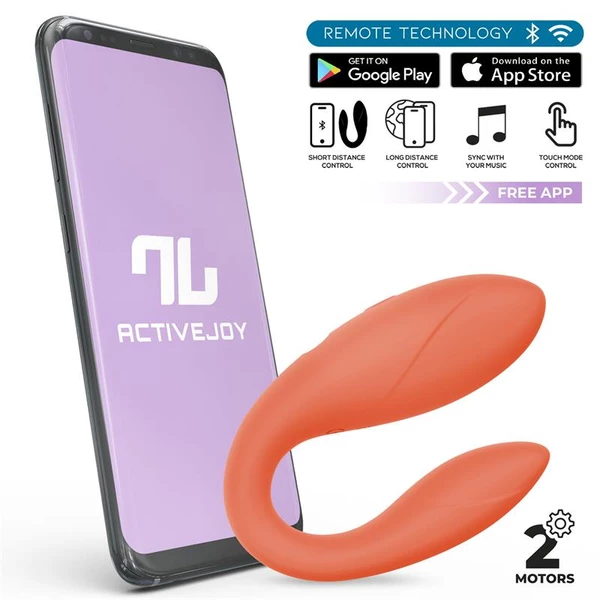 IntoYou Couple toy - Elastické, vibrujúce vajíčko ovládané aplikáciou, koralové