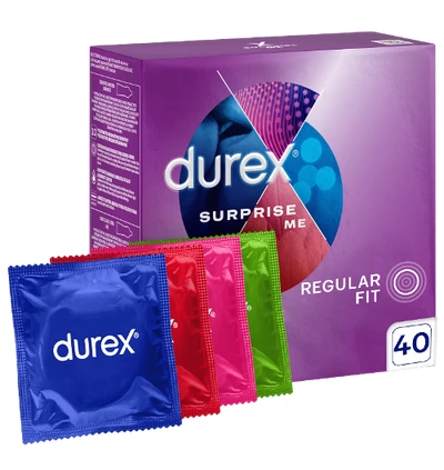 Durex Surprise me - Mix prezerwatyw, 40 szt.