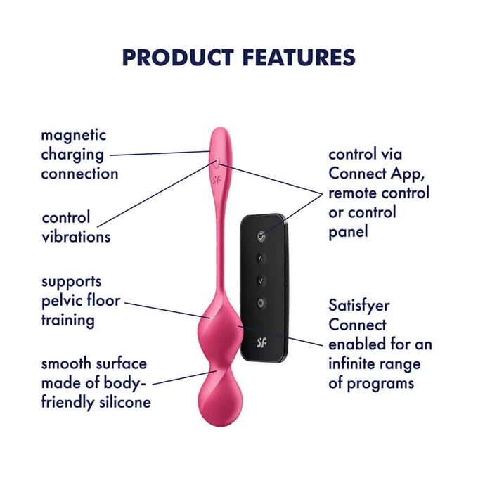 Satisfyer Love Birds 2 - Vibrujúce gejši guľôčky, ovládané diaľkovým ovládaním alebo aplikáciou