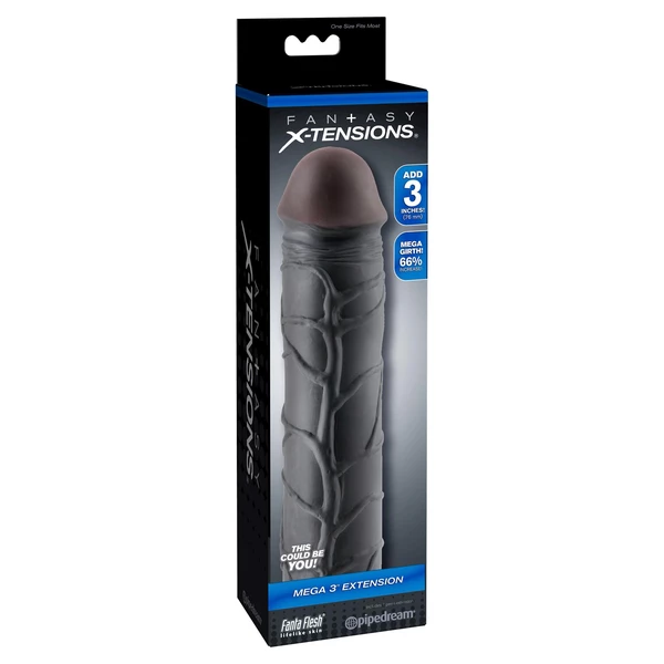 Pipedream FX Mega 3 Inch - nakładka na penisa, czarna