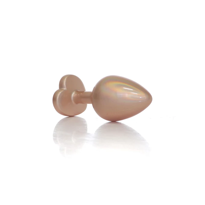 Boss Series Pearl Gold Heart Plug - Diamantový análny kolík, veľkosť M