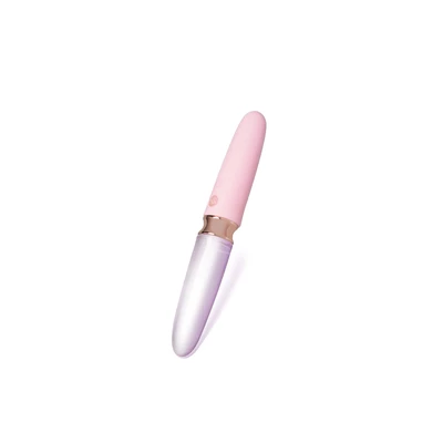 Secret Kisses Lipstick - Wibrator podwójny klasyczny, ze szklaną końcówką