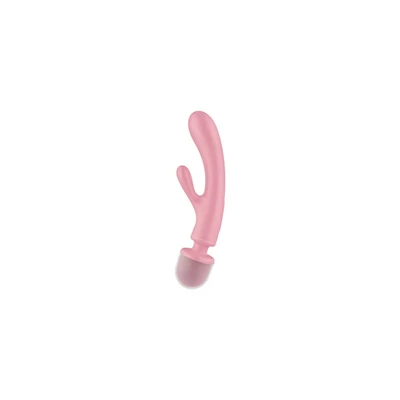 Satisfyer Triple lover - Trojitý vibrátor, králiček + hůlka, ružový