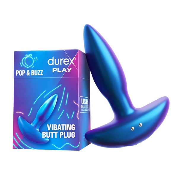 Durex Play Pop &amp; Buzz - Vibrujúci análny kolík