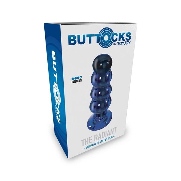 TOYJOY The Radiant Glass Buttplug Blue - Szklany korek analny