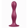 Satisfyer Double Ball-R - Klasické dildo s prísavkou, červené