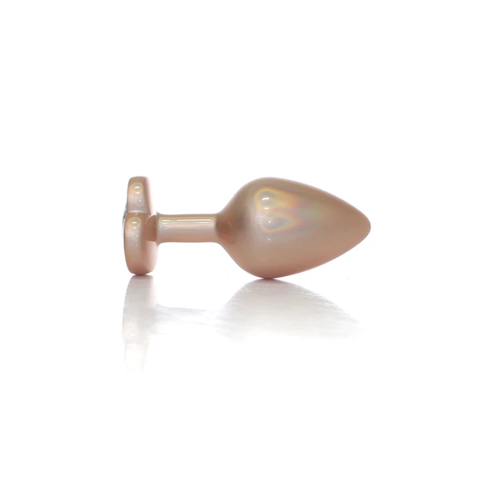 Boss Series Pearl Gold Heart Plug - Diamantový análny kolík, veľkosť M