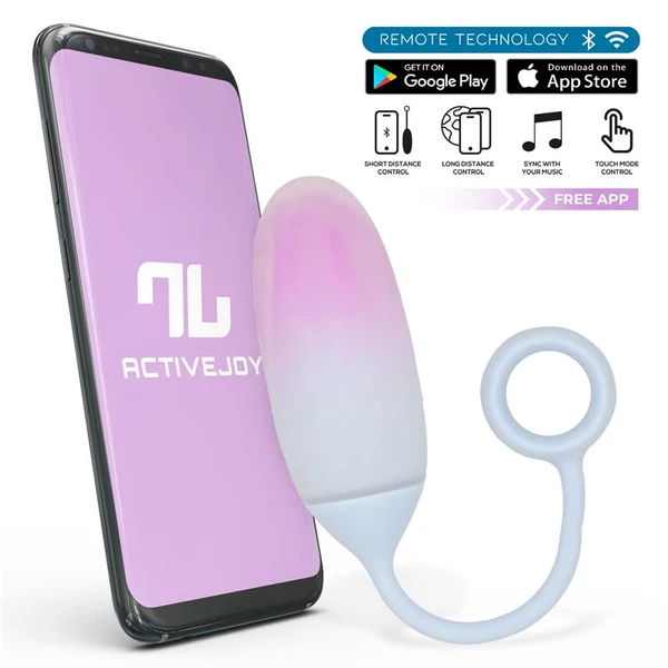 IntoYou Double Layer Egg - Vibrujúce vajíčko, ovládané aplikáciou, lila-mätový