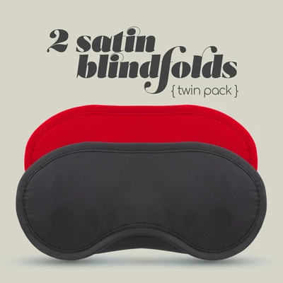 Crushious 2 satin blindfolds - Súprava dvoch očných masiek, čierna a červená.