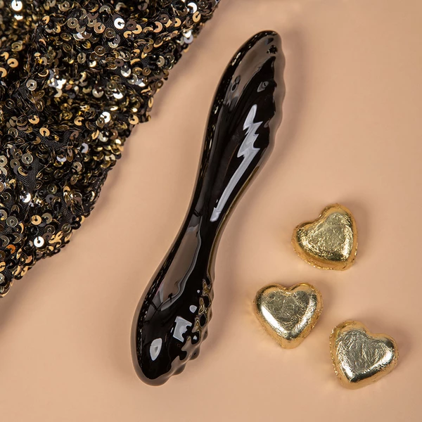 Satisfyer Dazzling Crystal 1 Black - Dvojité dildo, čierne