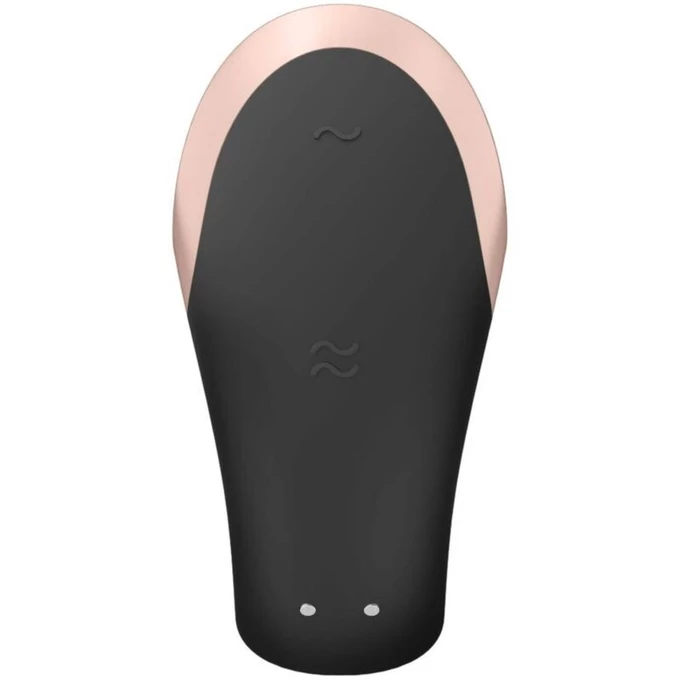 Zestaw Satisfyer Double Love (Black) - Wibrator dla par + żel + spray dezynfekujący