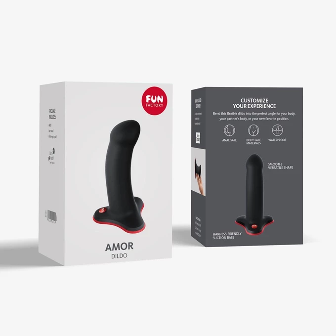 Fun Factory Amor - Dildo 13 cm, čierna a červená s prísavkou