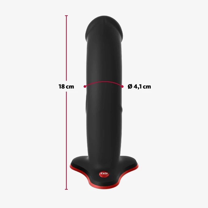 Fun Factory The Boss - Dildo 18 cm, čierna a červená s prísavkou