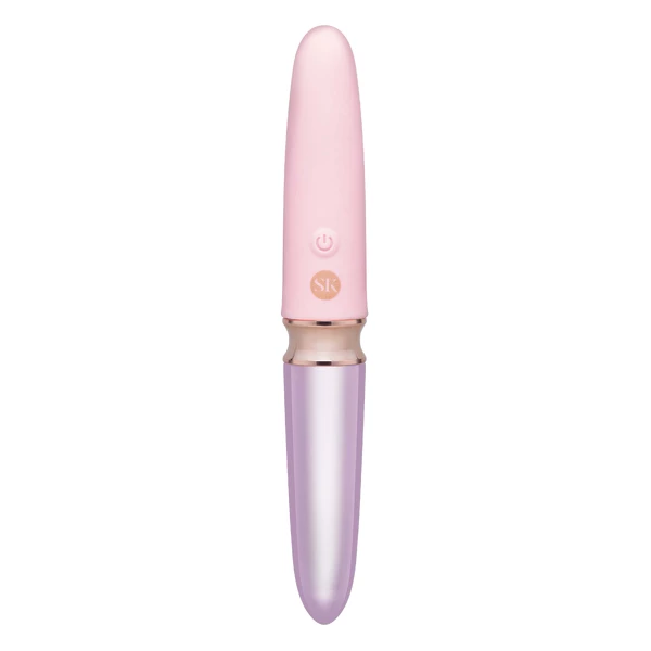Secret Kisses Lipstick - Klasický dvojitý vibrátor, so skleneným koncom