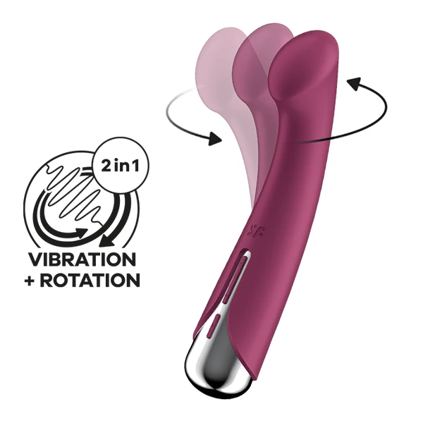 Satisfyer Spinning G-Spot 1 Red - Vibrátor na bod G s rotačnou funkciou, červený