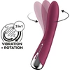 Satisfyer Spinning Vibe 1 Red - Klasický vibrátor s rotačnou funkciou, červený