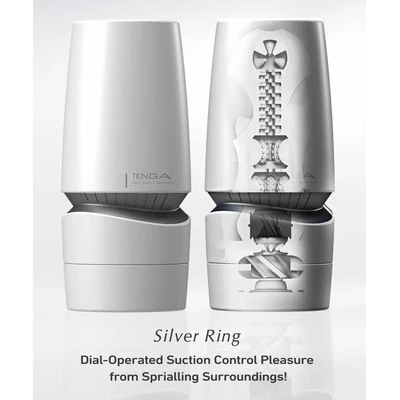 Tenga Aero Silver Ring - Klasický masturbátor so sacím efektom a špirálovou štruktúrou