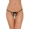 Softline 2356 - Otwarte stringi z perełkami, czarne