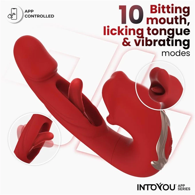 Intoyou Mouty Vibe - Wibrator króliczek z ruchomym językiem i symulacją oralną, sterowane aplikacją