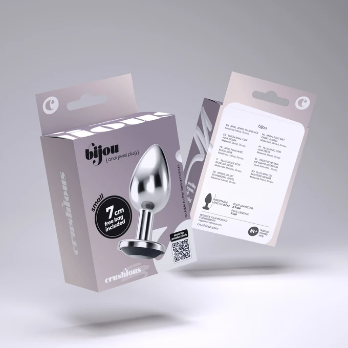 Crushious Bijou Anal Jewel - čierna diamantový análny kolík, veľkosť S