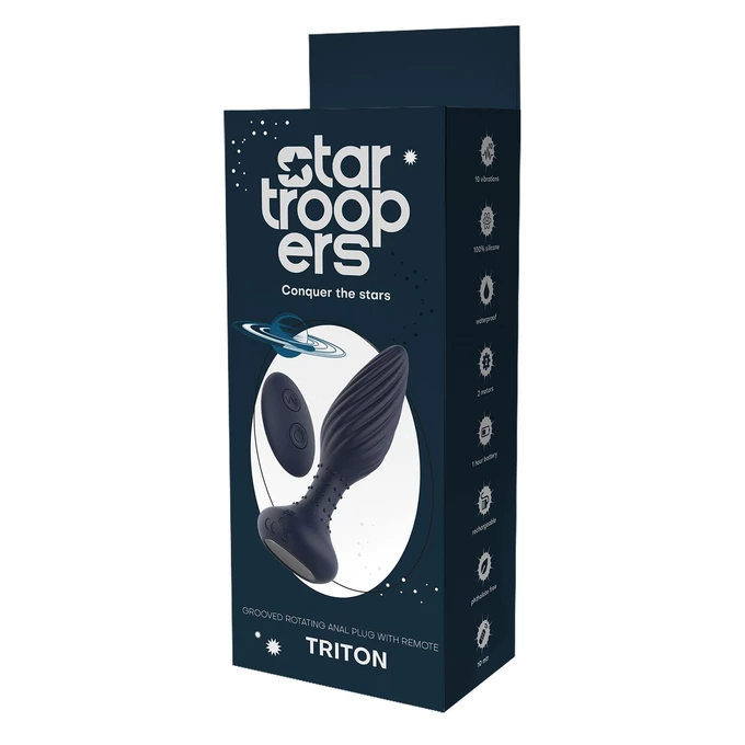 Dream toys Triton - Korek analny wibrujący sterowany pilotem, z funkcją rotacji
