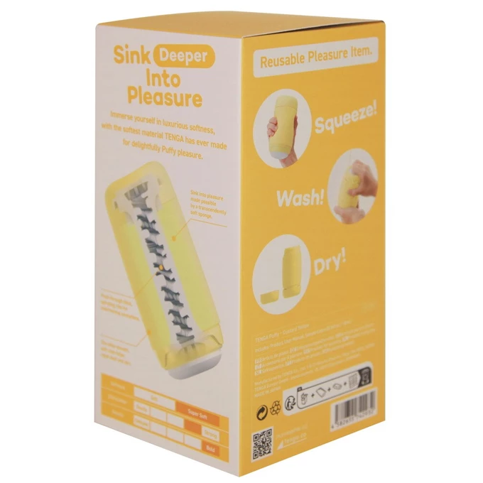Tenga Puffy Custard Yellow - Klasický masturbátor s mäkkou textúrou